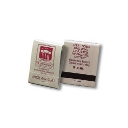 Personalized 20 Stem Matchbooks Printed in Stock Colors Burgundy on Grey