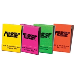 Personalized 20 Stem Neon Assortment Matchbooks  Printed in  Stock Color Black